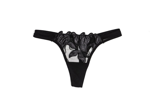 Flora Embroidery Thong